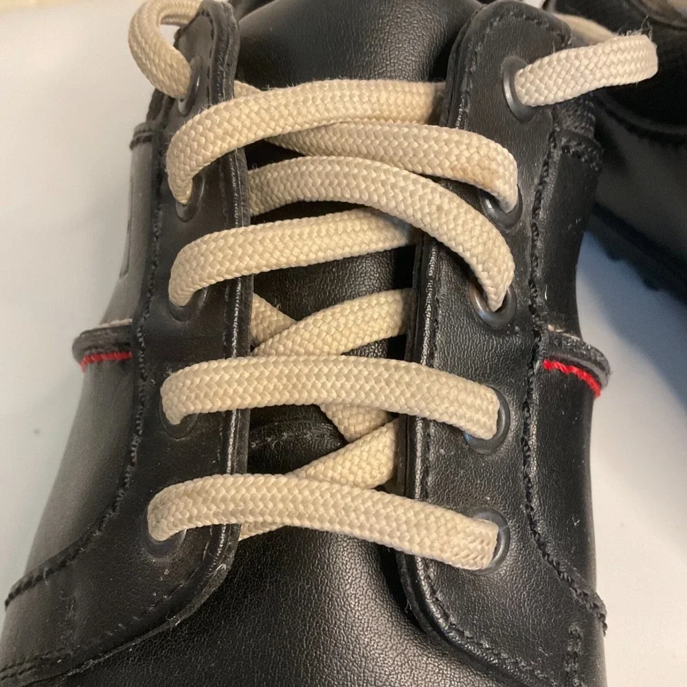 Bally Golf Shoes Shoes 27902 Black Leather Red/White Stitching‎ Women's 7.5